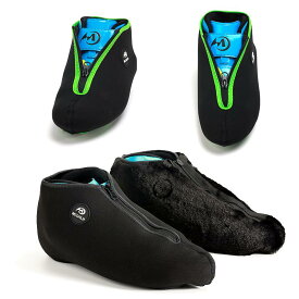 スケート 靴 カバー 暖かい 保温 防水 機能 シューズ スポーツ 用品 備品 ジップアップ 裏起毛 ピンク ブラック グリーン