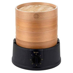 エムケー精工 せいろ 蒸し器 二段 セット 21cm 電気せいろ 蒸し器 中華せいろ 家庭用 杉製 (一部竹製) 延長輪付き ふた付き レシピブック付き TEGARU=SEIRO 手軽せいろ