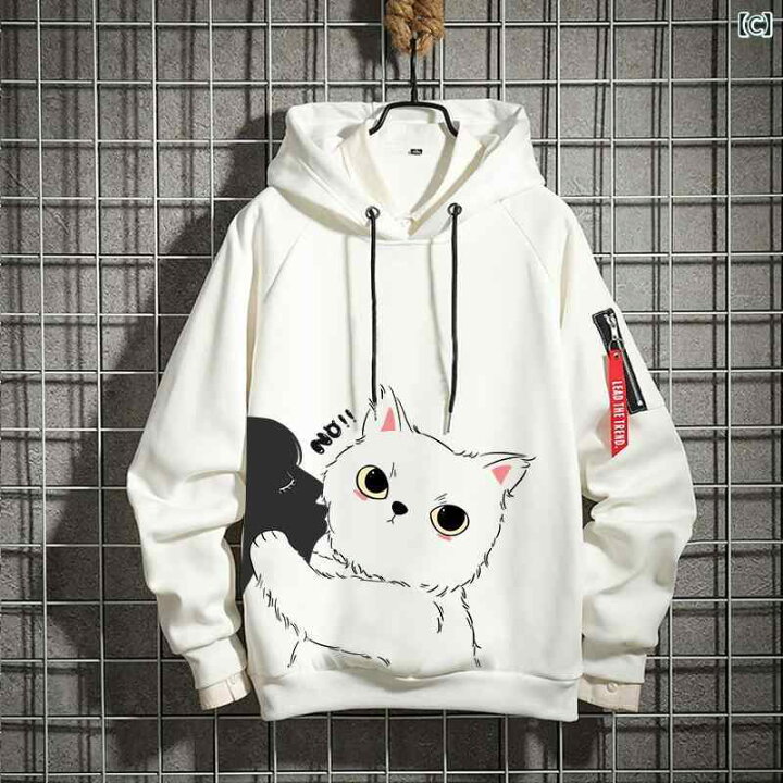 楽天市場】オーバーサイズ パーカー メンズ 猫 サメ 動物 かわいい 