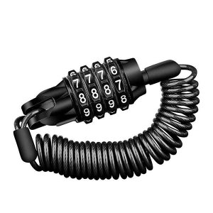 おしゃれ 自転車 チェーンロック マウンテンバイク オートバイ ヘルメット盗難防止 スクーター キックボード ダイヤル式 4桁 パスワード 黒 黄