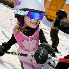 キッズ スキー ゴーグル 子供用 冬 黒 ピンク 青 くま ぶた 二層 防塵 防風 曇りにくい 日焼け防止 調節 スノボ 登山 アウトドア 男の子 女の子