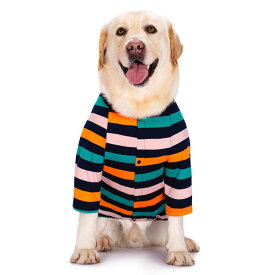犬 服 夏用 薄手 ドッグウェア ペット 大型 半袖 ボタン 襟シャツ 通気性 柔らかい 抜け毛防止 紫外線対策 シンプル かわいい 青 ストライプ