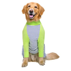 犬 服 夏用 ペット ドッグウェア 柔らかい 抜け毛防止 紫外線対策 関節防護 長袖 薄手 大型 シンプル スポーティ 赤 青 ストライプ