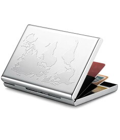 カードケース メンズ レディース 薄型 豪華感のある センス の いい プレゼント RFID 小銭 お札 マルチ 収納 ビジネス 旅行 金属製 シルバー 世界地図