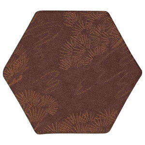 コースター おしゃれ チャイナ風 宮殿 茶道 コットン リネン リビング ダイニング テーブル 来客 普段使い オフィス 六角形 黒 青 茶 松 鶴