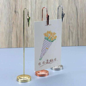 メモ スタンド クリップ ホルダー 卓上 文房具 雑貨 カード 名刺 インテリア ステンレス メッセージ 写真 ハガキ デスクトップ 装飾 シンプル 吊り下げ 金 銀