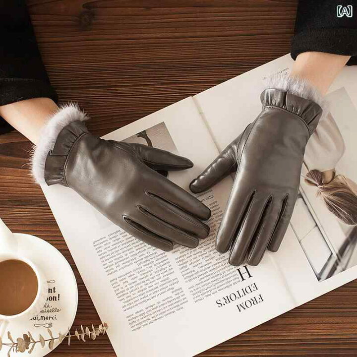 楽天市場】手袋 レディース 革 ヤギ レザー グローブ .ファースマホ  