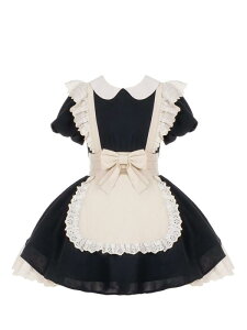 メイド服 かわいい ロリータ ワンピース ゴスロリ コスチューム コスプレ 衣装 レトロ レース リボン ロング ショート 丈 半袖 長袖 カチューシャ イベント 仮装 大きいサイズ 黒 青