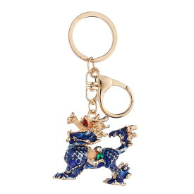チャーム ドラゴン 辰年 プチギフト チャイナ風 メタル キーホルダー ラインストーン ペンダント おしゃれ 動物 縁起物 干支 アクセサリー 赤 金 紫