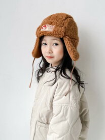 キッズ フードウォーマー 女の子 男の子 かわいい 冬 帽子 フライトキャップ 飛行帽 暖かい 防寒 防風 保温 起毛 ふわふわ もこもこ ボア 柔らかい 耳 保護 紐 トラッパー 寒さ対策 お出かけ 外遊び お散歩 シンプル ブラウン ネイビー