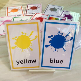 知育玩具 フラッシュ カード 英語 学習 教材 勉強 幼児教育 子供 単語 認知 言葉 トレーニング 色 カラー 防水 耐久性 ラミネート加工 破れにくい