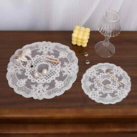 アクセサリー ディスプレイ レトロ レース シンプル おしゃれ トレー イヤリング ピアス 指輪 リング ネックレス インテリア 写真 撮影 小物置き マット