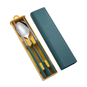 カトラリーセット 携帯 ステンレス 収納ケース ボックス 大人 学生 お弁当 ランチ ピクニック 旅行 箸 スプーン フォーク 食器 コンパクト ポータブル セット 緑 青 ピンク
