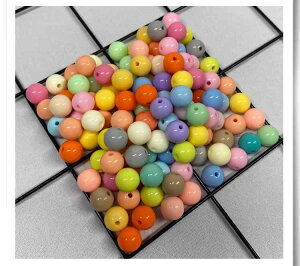 ハンドメイド ビーズ ストレート 穴 アクリル エコ プラスチック 手作り DIY 子供 キッズ トレーニング ラウンド ボール 丸 アクセサリー 小物
