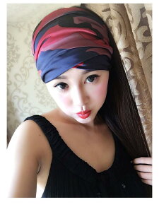 ヘアバンド レディース おしゃれ ワイド アクセサリー ターバン カジュアル カバー リラックス ネックウォーマー ダブルカラー 赤 青 迷彩