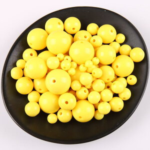 ビーズ パーツ アクセサリー かわいい 女の子 キット アクリル 6 - 20 ミリメートル 手作り 黄色 イエロー 子供 ブレスレット 素材 ハンドメイド