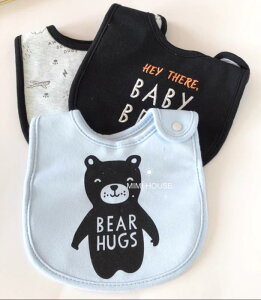 スタイ ベビー よだれかけ 前かけ カバー 赤ちゃん 布製 秋冬 綿 防水 厚手 U型 スナップボタン お食事 エプロン かわいい イラスト 刺? 出産祝い ギフト 象 猫 クマ アニマル