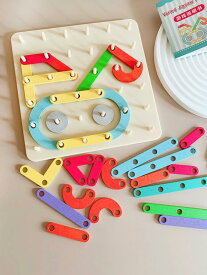 パズル 子ども 子供 幾何学的 形状 幼稚園 早期 教育 補助 木製 知育玩具 赤 黄色 緑