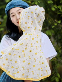 ベビーケープ 夏 赤ちゃん 日焼け防止 マント 薄手 通気性 屋外 外遊び 軽量 かわいい 綿 像 いちご パンツ スナップボタン 黄色 幼児 フード