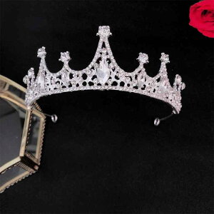 ティアラ セット ブライダル レディース ヘアアクセサリー 結婚式 プリンセス ネックレス ピアス 王冠 華やか レトロ シルバー 緑 赤