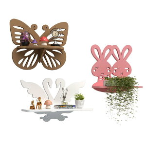ウォールラック 北欧 リビング 寝室 家庭用 壁掛け ラック 装飾 小物置き 小さめ 大きめ セット モダン かわいい 蝶 白鳥 うさぎ ピンク 白