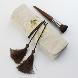 メイク ブラシ ケース トラベル 筆 収納 袋 コスメ ポーチ 化粧 道具 旅行 お出かけ 持ち運び ポータブル バッグ 大容量 スタンド リネン おしゃれ