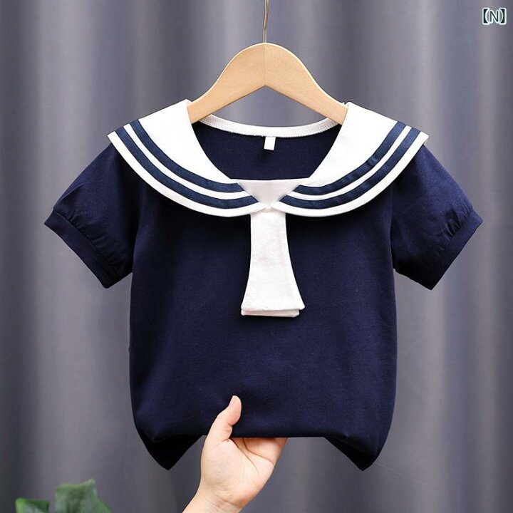 楽天市場】シャツ キッズ 半袖 フリル リボン セーラー 刺繍 かわいい 