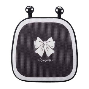 車 座席 シート カバー 夏 椅子 フロント リア 座面 背もたれ クッション 滑り止め 通気性 柔らかい 接触冷感 装飾 アクセサリー ドライブ 快適 シンプル かわいい 黒 白 リボン柄