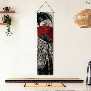 タペストリー おしゃれ 和風 掛け軸 壁掛け 布 吊り下げ 絵 洋風 縦長 装飾 タッセル インテリア 手洗い 目隠し 背景 玄関 リビング 寝室 廊下 プリント トラ 侍 騎士 黒 赤 アプリコット