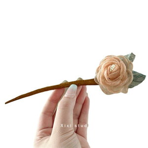 かんざし おしゃれ ヘアアクセサリー 簪 レディース 紫 花 ローズ メッシュ フラワー 髪飾り 髪留め 夏 中国風