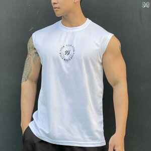 マッチョ タンクトップ メンズ スポーツ フィットネス トレーニングウェア ノースリーブ 速乾 通気性 大きいサイズ 白 黒 ベージュ ワンポイント シンプル