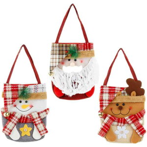 クリスマス ラッピング 袋 ギフト バッグ 手提げ 装飾 デコレーション ディスプレイ 子供 幼稚園 かわいい 赤 サンタクロース 雪だるま トナカイ