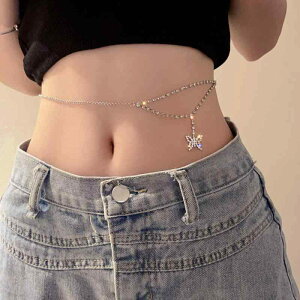 ウエストチェーン アクセサリー レディース クサリ 腰 ボディ へそ 調整可能 細め 合金 メッキ 揺れる 2連 おしゃれ セクシー シンプル ベリーダンス ダンサー 水着 ビキニ ビーチ 夏 プレゼ