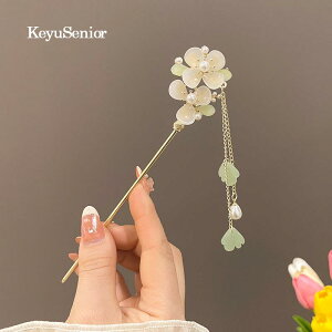 かんざし おしゃれ ヘアアクセサリー 簪 レディース 子供 花モチーフ タッセル シンプル モダン 中国風 玉蘭 花 揺れる 髪飾り