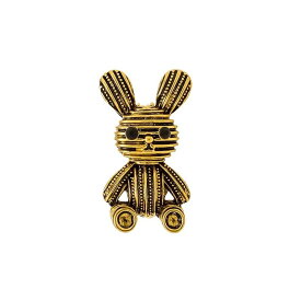 ブローチ レディース かわいい アンティーク調 うさぎ 女の子 バニー ラビット ニッチ ピン 襟 帽子 装飾 普段使い お出かけ お買い物 ゴールド