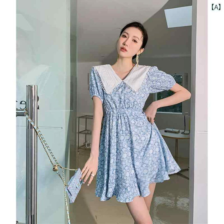 楽天市場】ワンピース かわいい レディース 夏 半袖 ミニ丈  