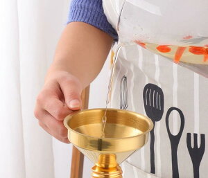 漏斗 ステンレス 金属 フィルター 取っ手 キッチン用品 便利グッズ 濾過 ワイン オイル 家庭用 耐久性 ナチュラルカラー 金 ローズゴールド