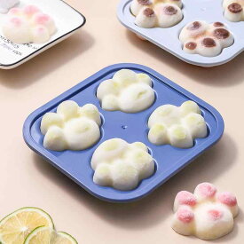 製氷皿 シリコン アイストレー かわいい 簡単 型 家庭用 キャンディー 冷凍 冷蔵 蓋付き 重ねられる ネコ ピンク 青 紫 セット