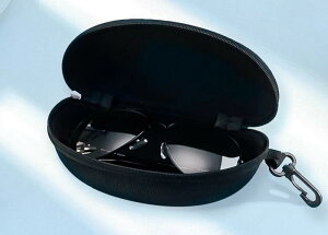 めがねケース 眼鏡 サングラス メンズ レディース 収納 便利 グッズ 携帯用 ファスナー フック 耐圧 大きめ シンプル 無地 黒 セット