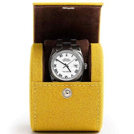 腕時計 コレクションケース 持ち運び 旅行 出張 収納 ウォッチ ボックス 保護 保管 シンプル 使いやすい ボタン レザー 金 緑 グレー