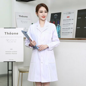 白衣 看護師 レディース 薬局 作業服 半袖 夏 女医 ナース 長袖 美容 クリニック エステサロン メンズ ホワイト 前開き ワンピース 大きいサイズ