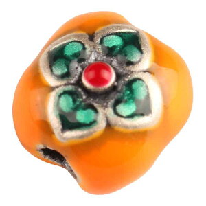 アクセサリー パーツ 中国風 ハンドメイド チャーム スペーサー ビーズ 装飾 ブレスレット ペンダント ネックレス 個性的 おしゃれ オレンジ 柿