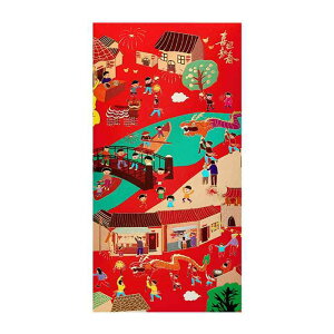 ポチ袋 おしゃれ 中国 新年 封筒 絵画 春節 レトロ イラスト お年玉 お正月 お祝い プレゼント 結婚式 カラフル シンプル チャイナ風 お返し 赤 黄色