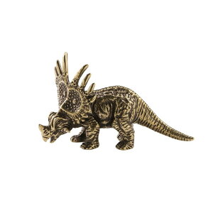 置物 インテリア 真鍮 アンティーク調 工芸品 オブジェ コレクション リビング 玄関 寝室 卓上 チェスト 装飾 雑貨 小物 おもちゃ 恐竜 トリケラトプス