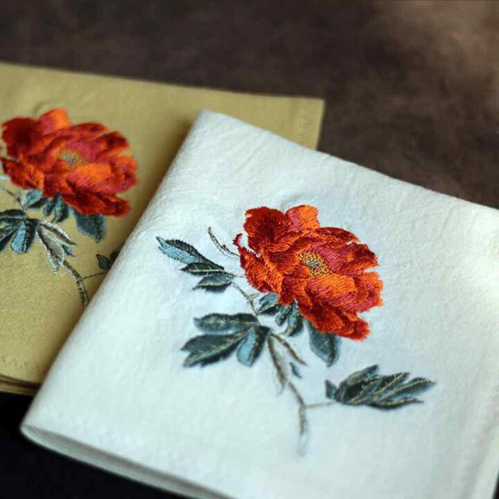楽天市場】ハンカチ 刺繍 花 カラー メンズ レディース レトロ 