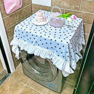 キャビネット カバー 布 甘い 洗濯機 パッド 電子レンジ 防塵 プリンター 装飾 テレビ 柔らかい フレンチ 黒 リボン フリル 正方形 インテリア かわいい
