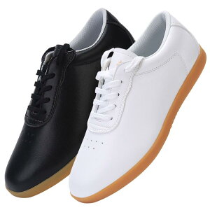 シューズ メンズ レディース 太極拳 武術 功夫 練習用 運動 トレーニング ソフトレザー 柔らかな革 軽量 柔軟性 ゴム底 高弾力 滑り止め 耐久性 快適フィット 秋冬 黒 白