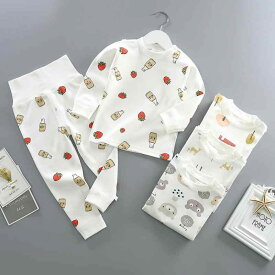 ベビー インナーウェア 男女兼用 綿 春秋 ハイウエスト お腹保護 股開閉 防臭 吸湿速乾 暖かい 部屋着 ルームウェア 上下セット