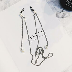 メガネチェーン レディース パール 大粒 小粒 翼モチーフ スマイルモチーフ ロングタイプ 二連 落下防止 グラスコード 首掛け ストラップ ゴールド シルバー バイカラー 小物