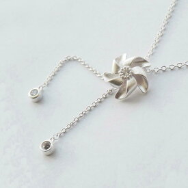 ネックレス レディース S925銀 風車 フラワー ペンダント 鎖骨ネックレス ショート 上品 シンプル デイリー カジュアル アクセサリー ジュエリー 普段使い